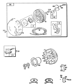 Ignition And Recoil Starter Diagram and Parts List for 9163-1-4W113C  Briggs and Stratton Generator